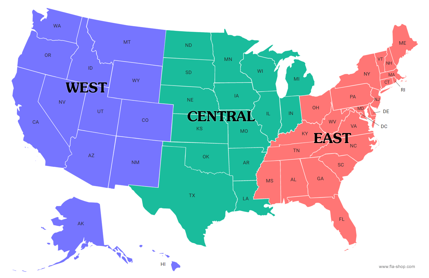 Three U.S. Regions Serving